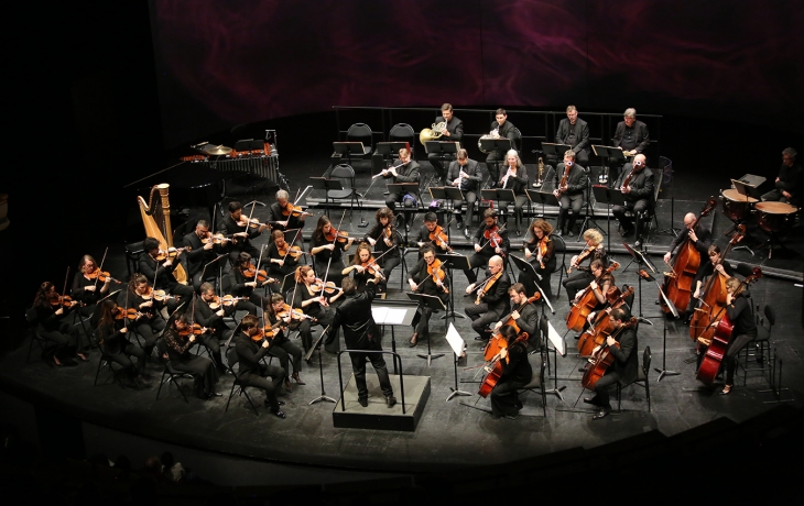 Vue de haut de l'ensemble de l'orchestre Victor Hugo.