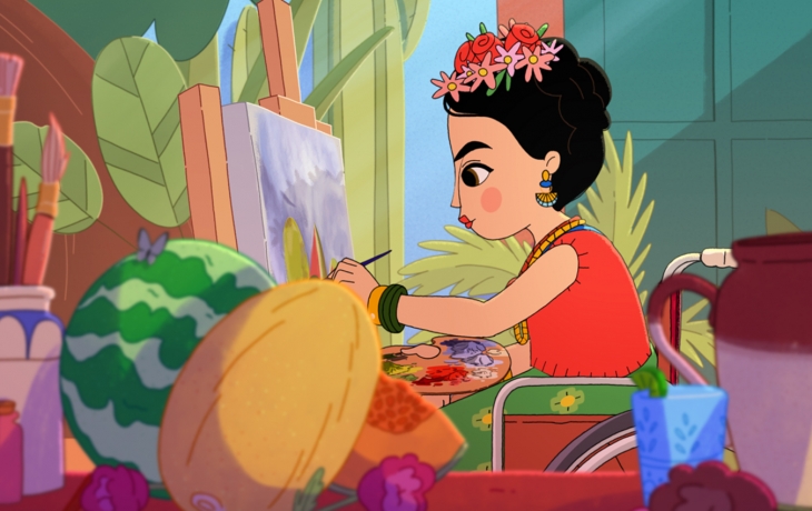 Frida Khalo peint des fruits frais et colorés.