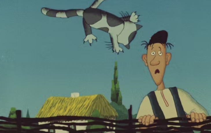 Fermier l'air surpris, chat en l'air