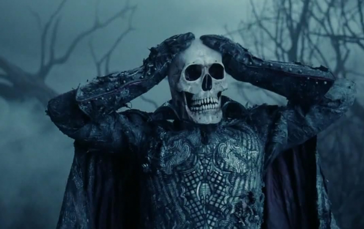 Tête de mort qui se tient la tête