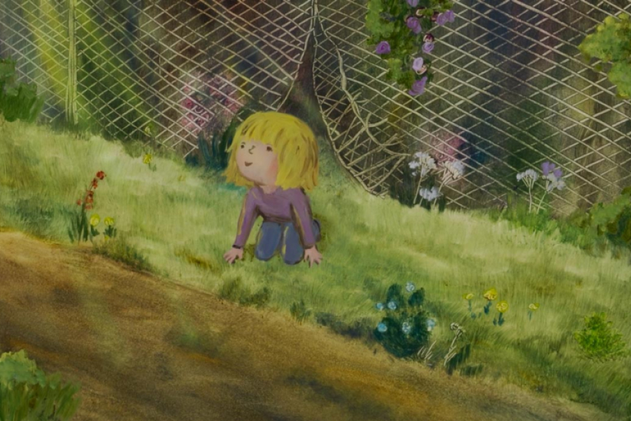 Petite fille dans l'herbe 