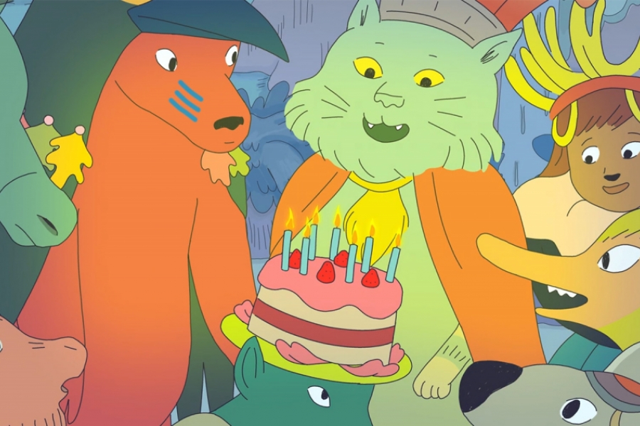 Une fête d'anniversaire avec des animaux