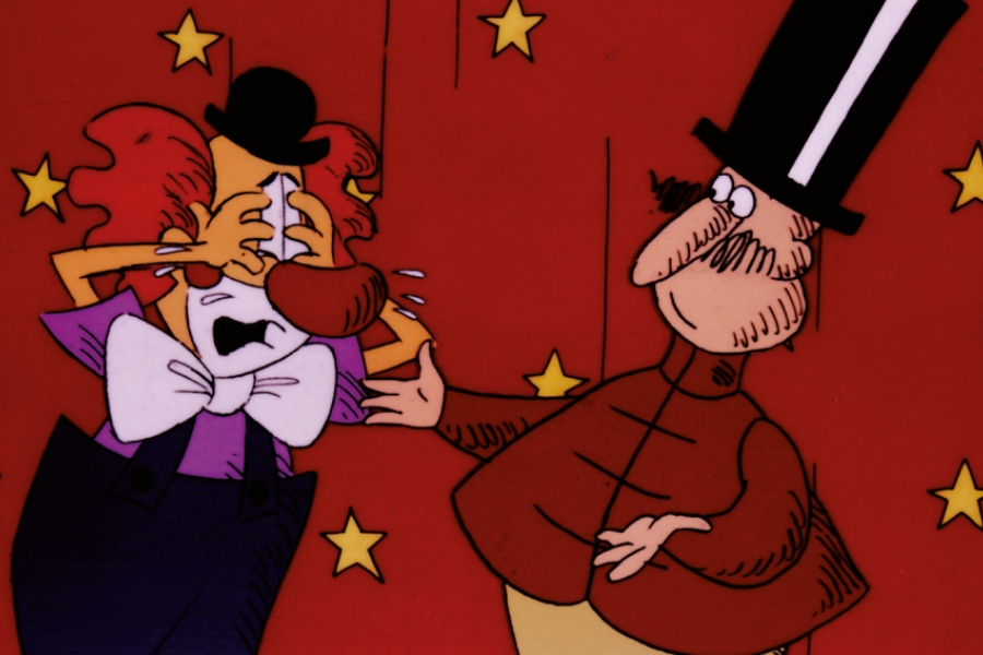 Clown qui pleure, maître de piste le rassure